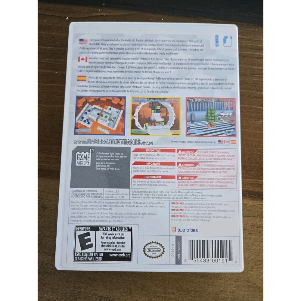 Rubik's World Game for Nintendo Wii Step inside the Cube Tested & Working